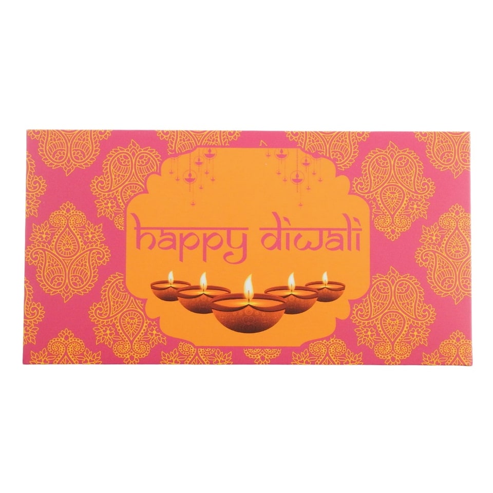 image 1 of Happy Diwali Money Envelopes (10pk) - Pink & Orange