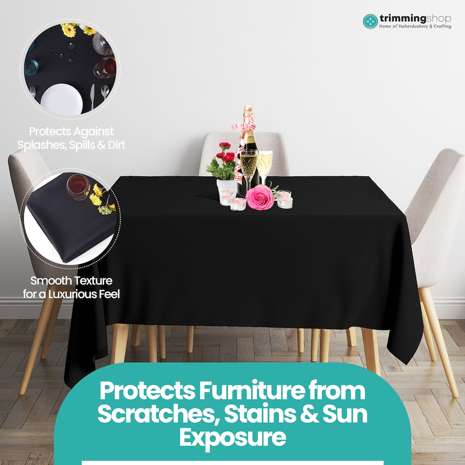 image 1 of Square Tablecloth Polyester, Premium Linen Table Cover - 54" x 54"