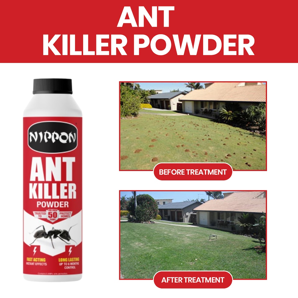 image 1 of Nippon Ant Killer Powder 500g Fast-Acting Crawling Insect Control Indoor & Outdoor Use Kills on Contact Up to 6 Months Protection | White | 1