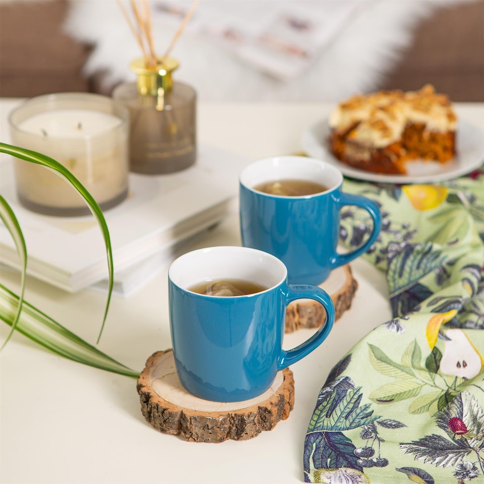 image 1 of Argon Tableware Coloured Coffee Mugs - 350ml - Blue - Pack of 2 | Blue | Blue | 2