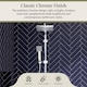 image 3 of Balterley Empire Square Thermostatic Shower Kit with Fixed Head and Adjustable Handset | Silver | Chrome | 1