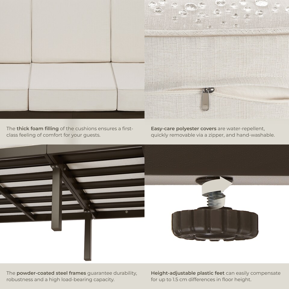 image 1 of Garden Furniture Comosa - for 5 people, XXL padding, 1 sofa, 2 armchairs