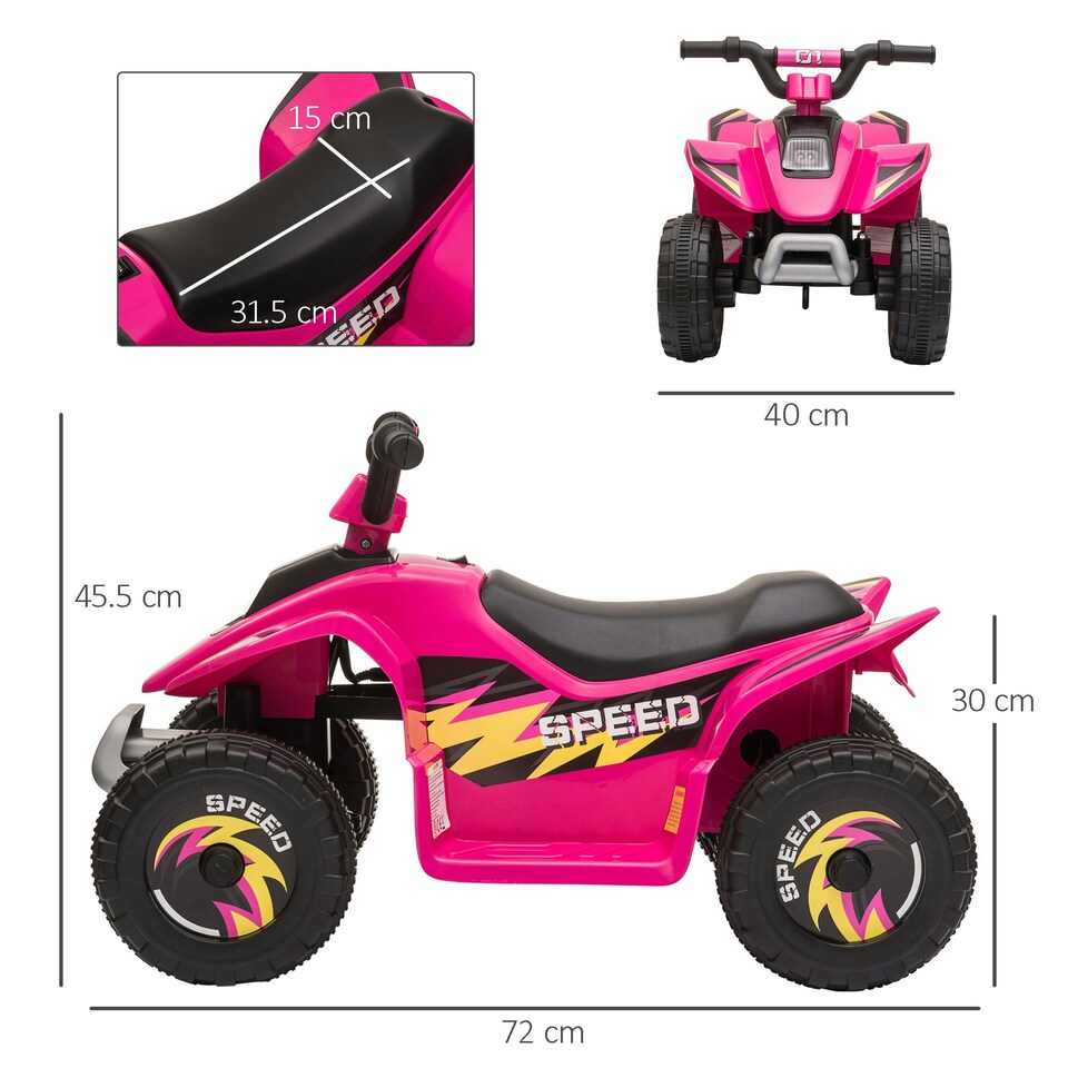 image 1 of HOMCOM 6V Kids Electric Ride on Car for 18-36 Months Toddlers Pink