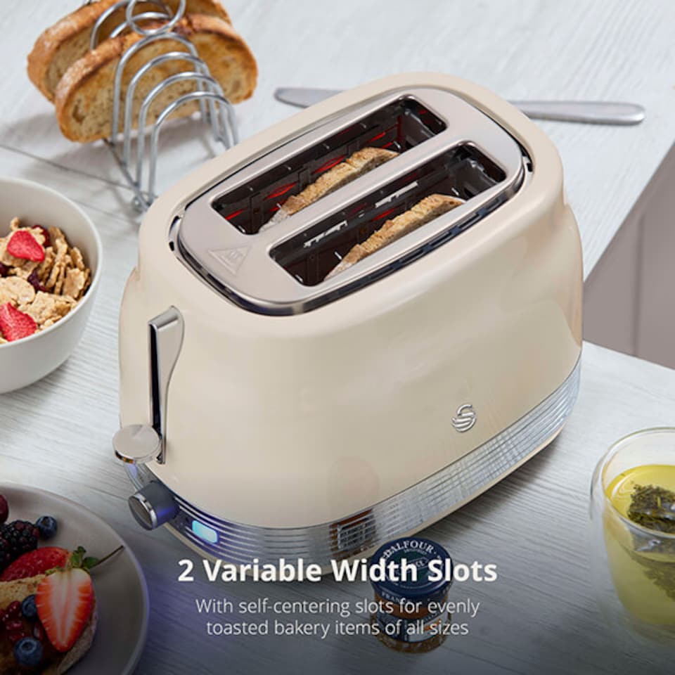 image 1 of Swan Retro Revive Cream 2 Slice Toaster