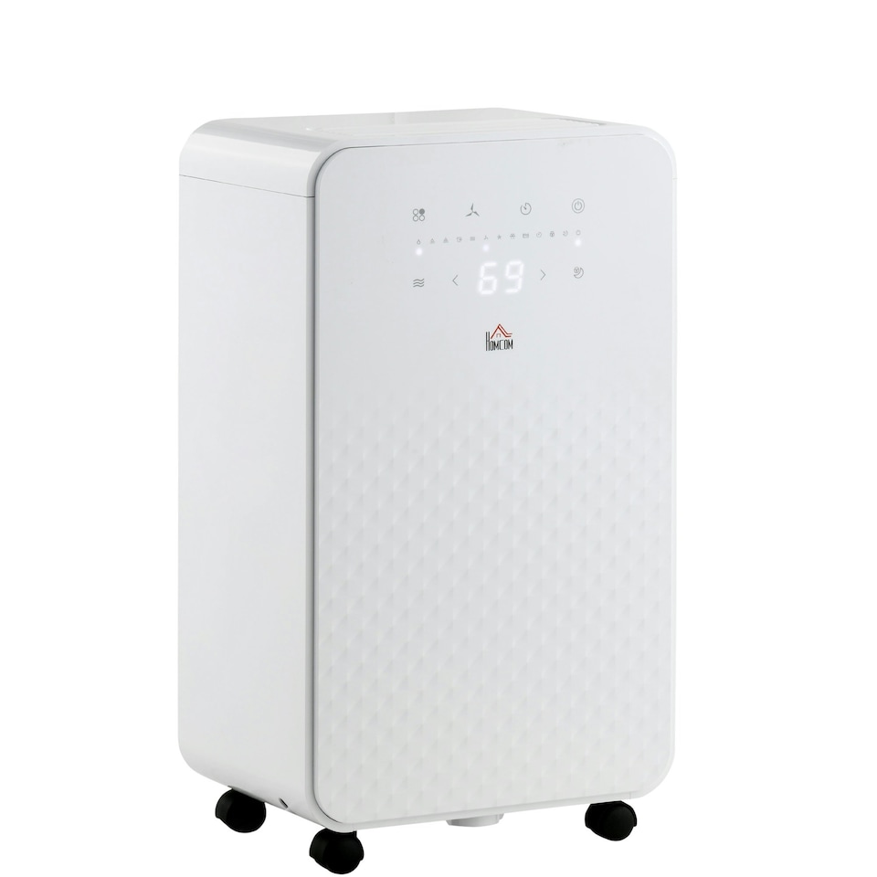 image 1 of HOMCOM 12L/Day Protable Quiet Air Dehumidifier with Purifier, Timer, 5 Modes