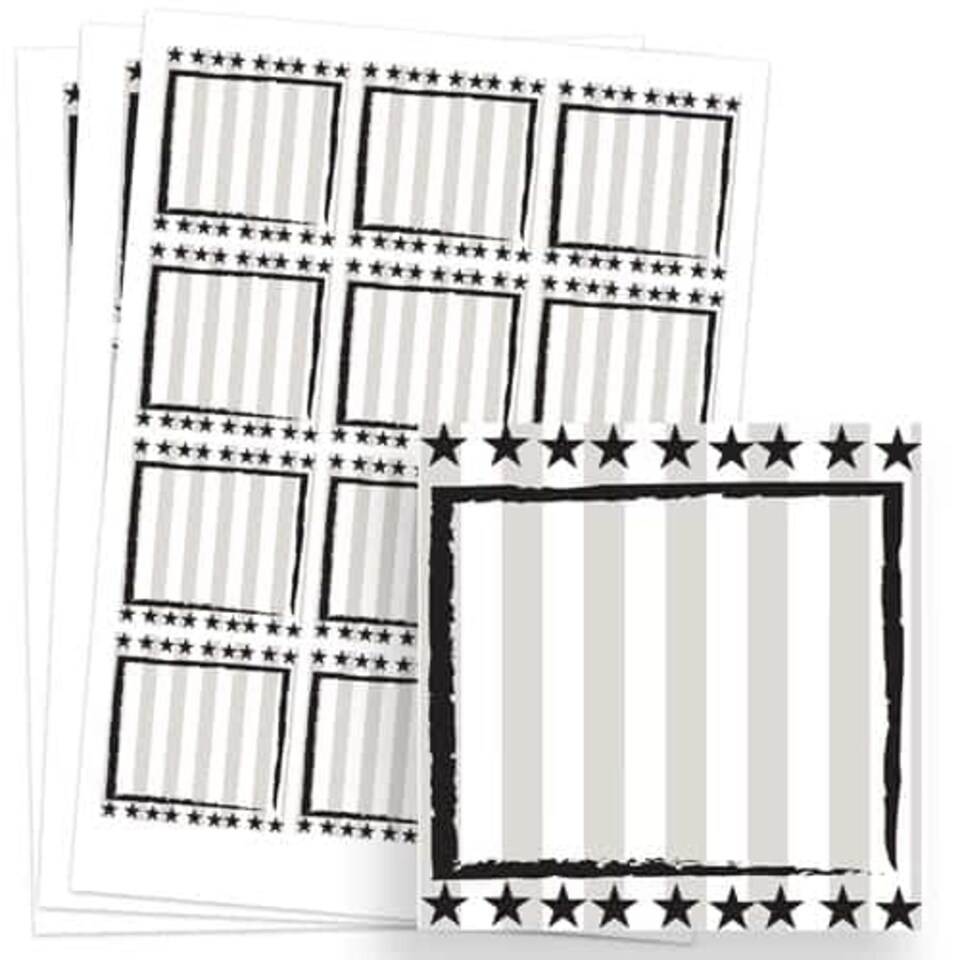 Wild West Design 65mm Square Sticker sheet of 12