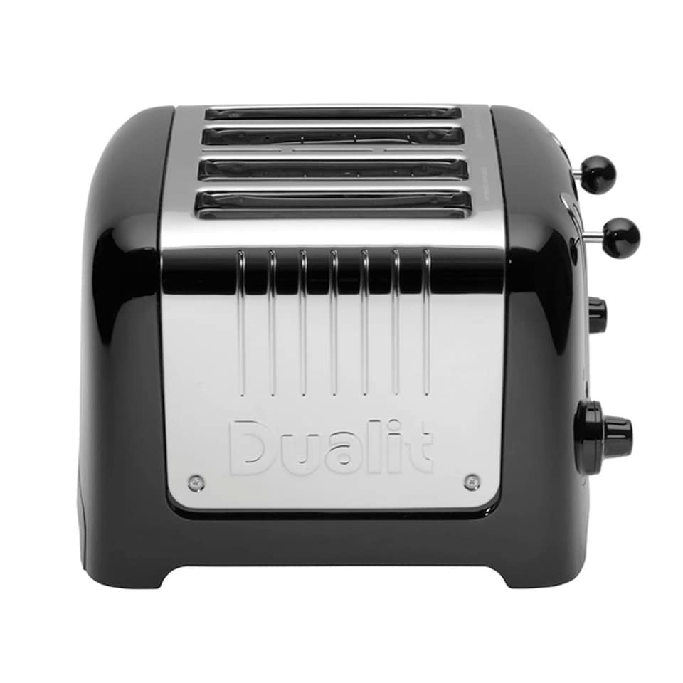 image 1 of Dualit 4 Slice Toaster & 1.5 Litre Kettle High Gloss LITE Breakfast Set, Black