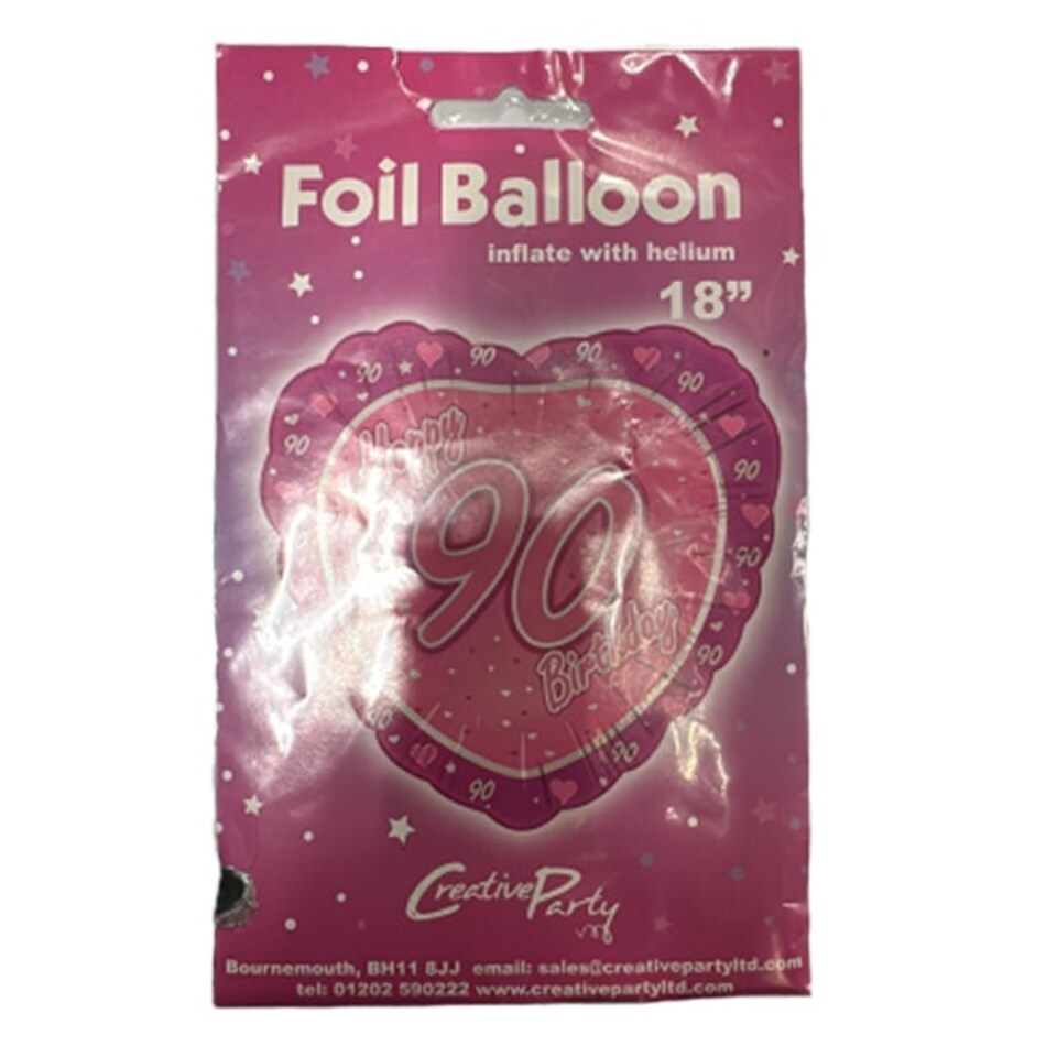 Creative Party 90th Foil Balloon - Pink - One Size