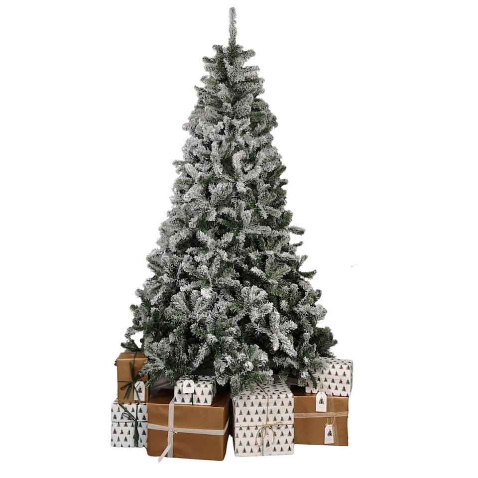 image 1 of 8ft (2.4m) Snow Flocked Woodcote Spruce Artificial Christmas Tree