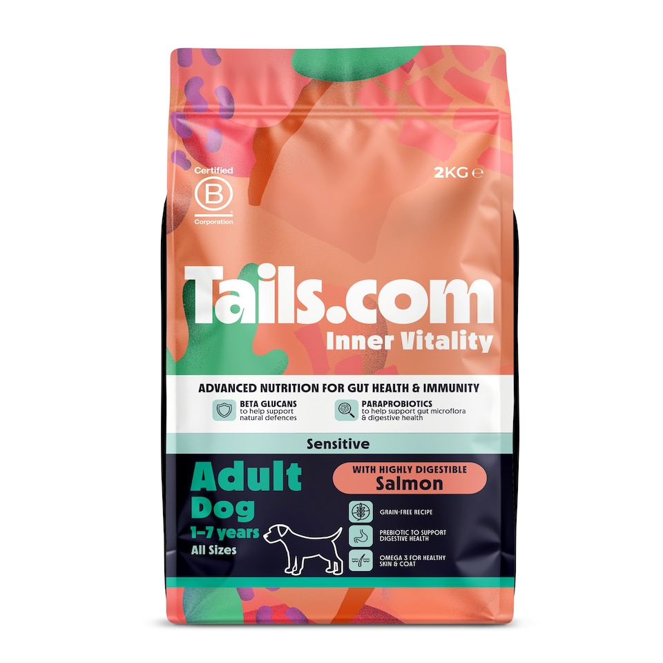 image 1 of Tails.com Inner Vitality Dry Dog Food Adult Sensitive Salmon 4 x 2kg