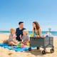image 9 of Outsunny Folding Trolley on Wheels, Garden Cart with Openable Sides, Grey
