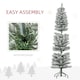 image 5 of HOMCOM 5 Foot Artificial Pencil Christmas Tree with  Snow Flocked Tips, White