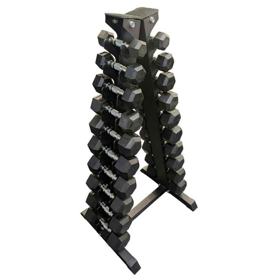 image 1 of 10-Pair Hex Dumbbell Rack