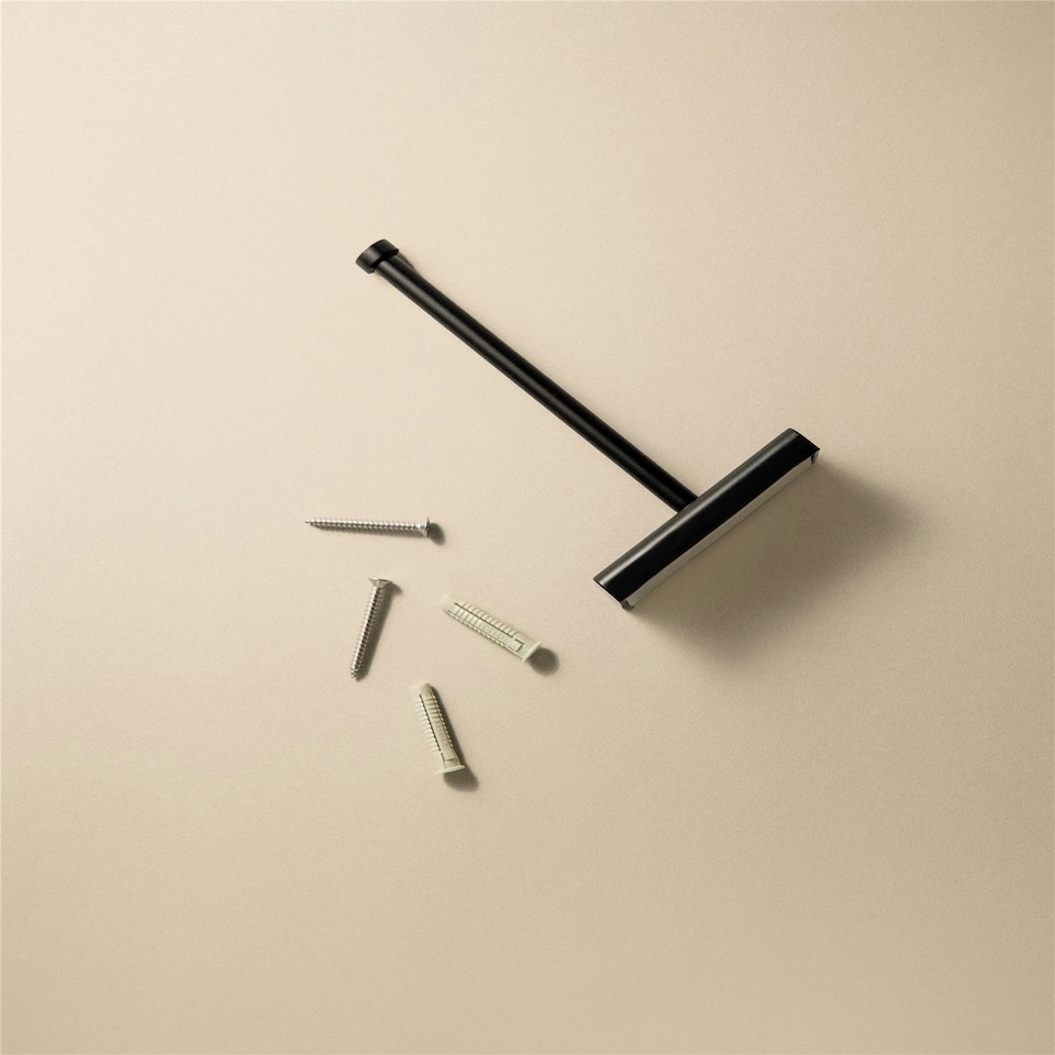 image 1 of Cosmic Wall Toilet Roll Holder with High-Quality Brass for Bathroom Light Grey