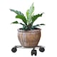 image 6 of Black Metal Flower Plant Pot Trolley Roller 3 Casters Wheels Tray Rack Outdoor