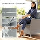 image 4 of Outsunny 2 Pieces Rattan Garden Chairs, Cushioned Rattan Chairs Grey | Light Grey