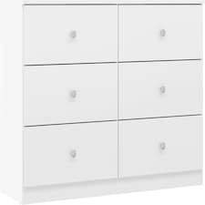 Denver 6 Drawer Chest White