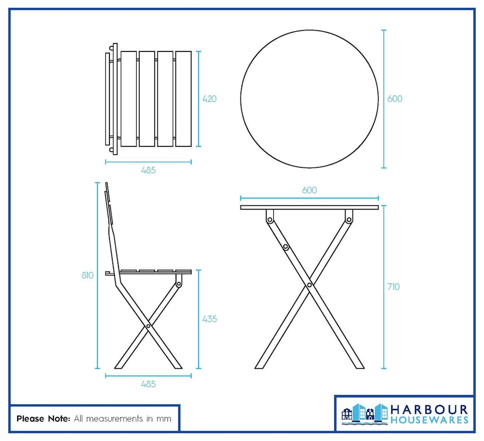 image 1 of Harbour Housewares 2 Seater Sussex Bistro Set - Round - Sage Green | Green | Sage Green | 1