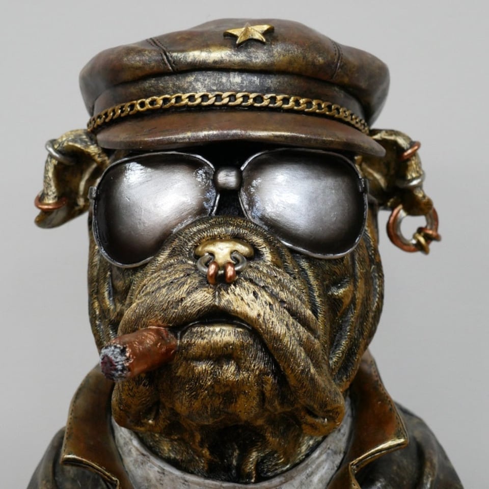 image 1 of Gifts Direct 2 U Smoking Bulldog Bust Ornament