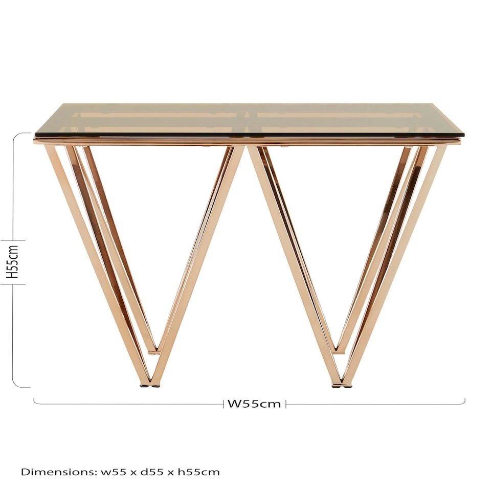 image 1 of Interiors by Premier Sleek Square Rose Gold End Table, Versatile Statement Side Table, Contemporary Livingroom Side Table