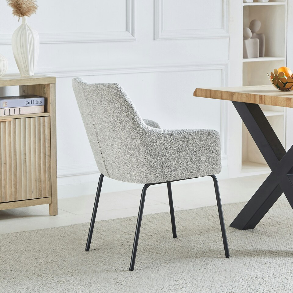 image 1 of Set of 2 Maranello Fabric Dining Chairs - Beige