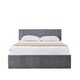 image 1 of Ottoman Storage Bed grey 3ft single and 1 mattress line pattern fabric velvet bedroom furniture