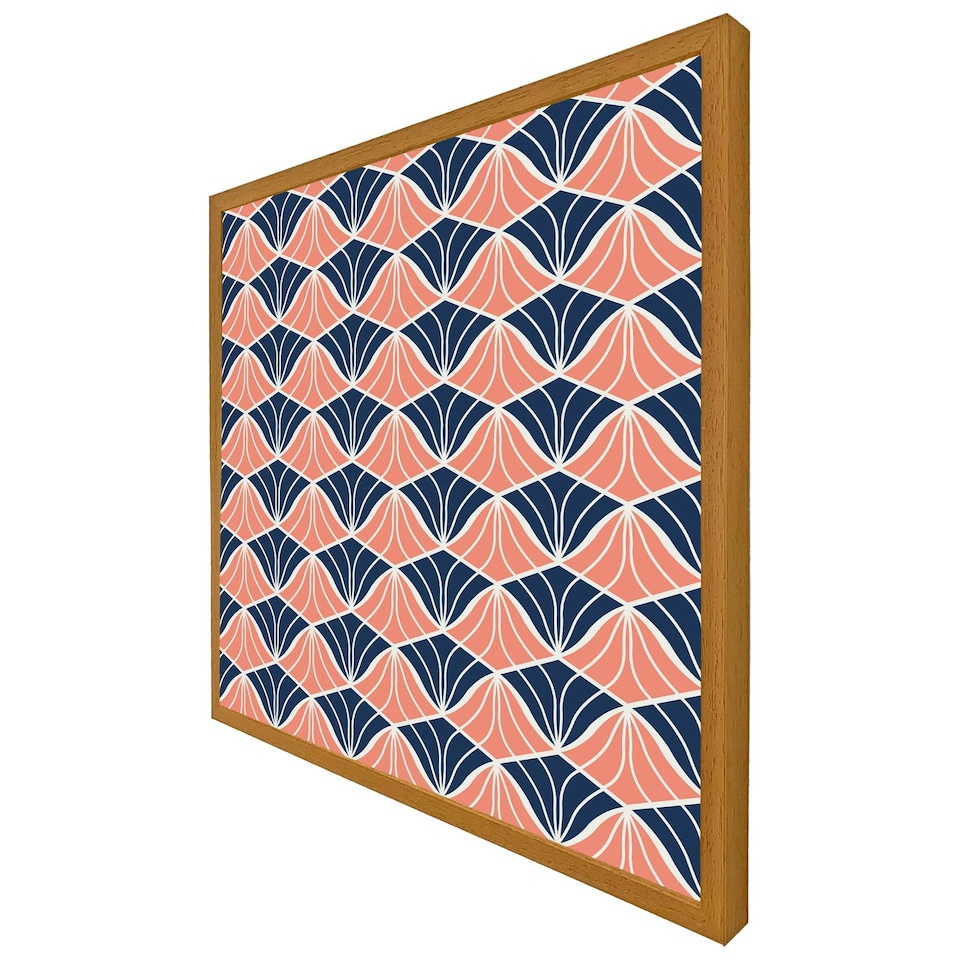 image 1 of Navy & pink geometric shells (Picture Frame) Grey | XL