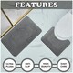 image 7 of VELVETIO Bath Mat Set Greek Pattern Anti Slip Memory Foam Toilet Rug Blue | Aqua