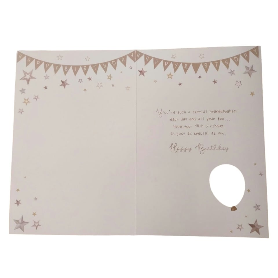image 1 of To a special Granddaughter You're 18 Balloon Boutique Greeting Card
