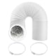 image 1 of SPARES2GO Universal Vent Hose for Air Conditioner Conditioning 3m 5" Extension + Pipe Clips | White