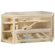 image 1 of PawHut 3 Tier Wooden Hamster Cage Gerbil Play Centre w/ Sliding Tray Ramps