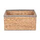 image 2 of Large Water Hyacinth With Grey Rope Border Rectangular Storage Basket | Brown | Brown