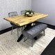 image 3 of Modern Dining Table Set With 2 Grey Velvet Chairs And Grey Velvet Bench Dining Room Furniture