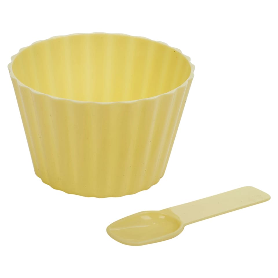 image 1 of 8pc Ice Cream Bowl & Spoon Set Party 4 Bowls & Spoons Dessert Cups Garden Summer | Multi | Multicoloured | 3 Sets ( 24 Pcs)