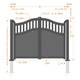 image 2 of Double Swing Gate 3250x2000mm Grey - Vertical Solid Infill and Bell-Curved Top Full Privacy Driveway Gate Grey