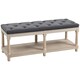 image 9 of Shoe Rack Bench w/ Button Tufted Seat Cushion for  Living Room Hallway Bedroom 
