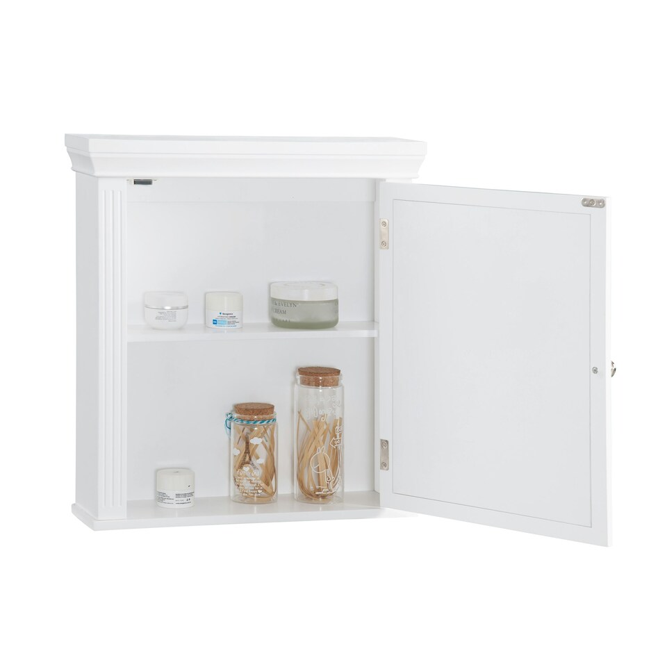 image 1 of Teamson Home Wooden Bathroom Medicine Cabinet Mirror White