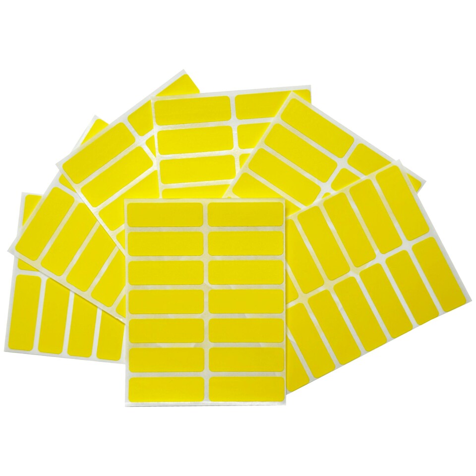 image 1 of Pack of 98 Yellow 12x38mm Rectangular Labels - Adhesive Stickers