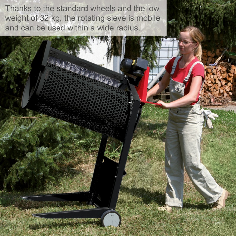 image 1 of Scheppach RS400 Rotating Soil Sieve, Adjustable Drum, Soil & Compost Screener