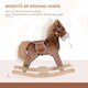 image 4 of HOMCOM Kids Rocking Horse Wooden Plush Age 3+ Children Ride On Toy Rocker Baby
