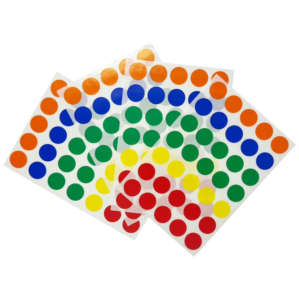 image 1 of Pack of 140 Assorted Colour 13mm Round Labels - Stickers