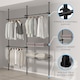 image 8 of House of Home Telescopic Wardrobe Organiser Double Black Rail Clothes Rack Baskets Storage | Black | Not provided