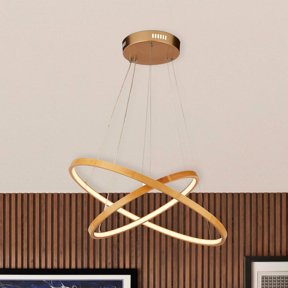 image 1 of 2 RING WOODEN LED PENDANT