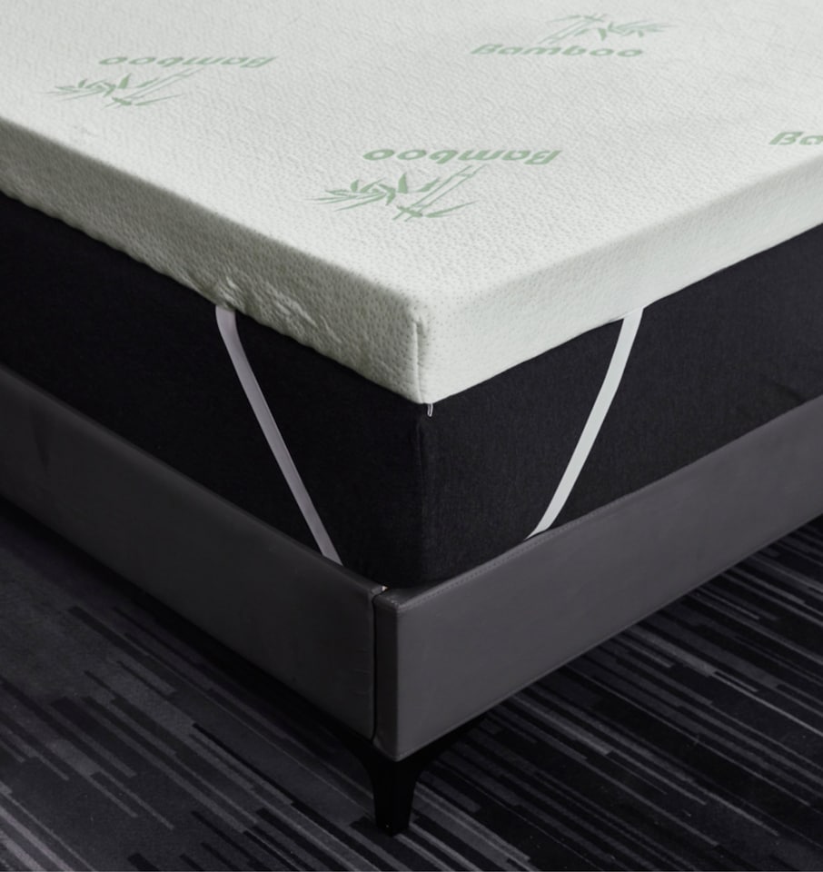 image 1 of Ezysleep Super Soft Bamboo Anti Allergic Memory Foam Mattress Topper 2 Inch | White | White