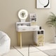 image 7 of HOMCOM Dressing Table with Mirror, Vanity Table with Adjustable LED Lights, Makeup Desk with 5 Drawers and 5 Shelves, White