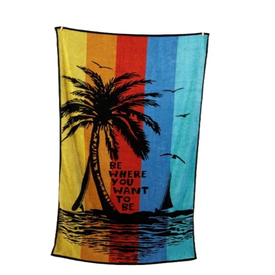 image 1 of Palm Tree Beach Towel 85x160cm Multi | One size