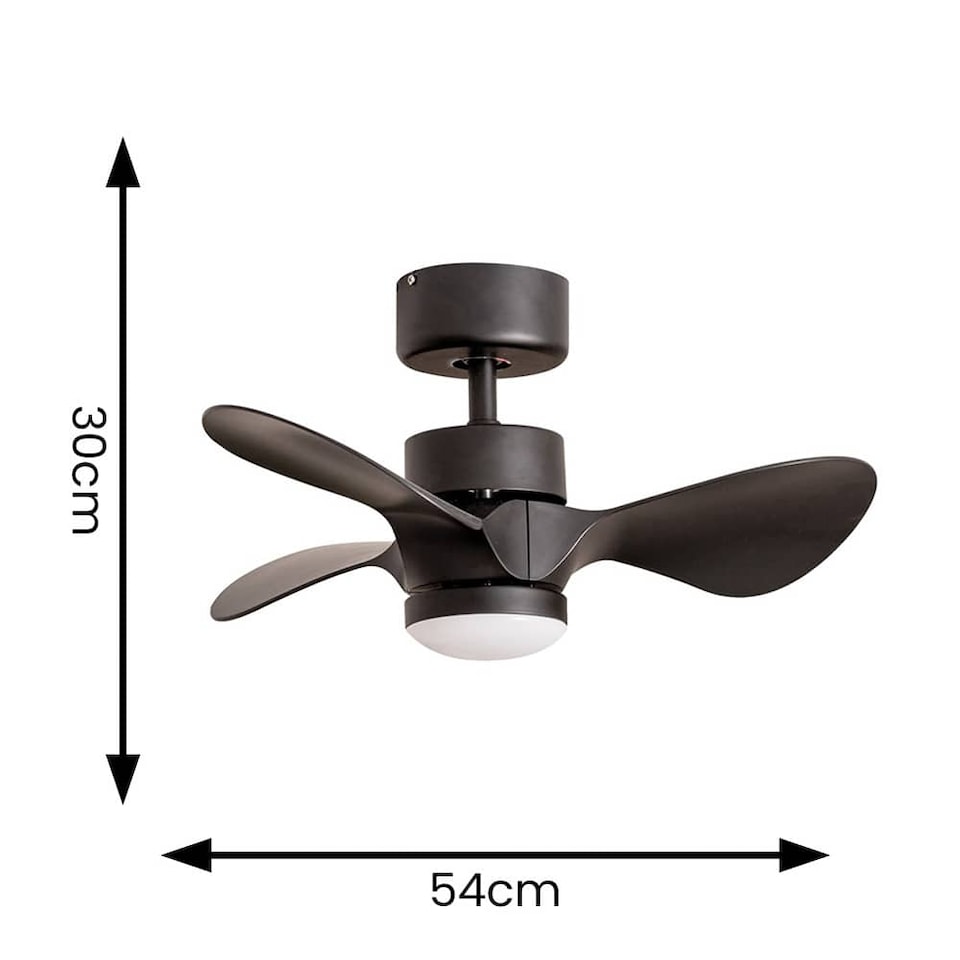 image 1 of ValueLights Black 24 Inch Ceiling Fan Integrated LED & Remote