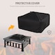image 6 of Outsunny Fire Pit Heater Square Table Patio Metal Black 86 cm Outdoor | Black | Black