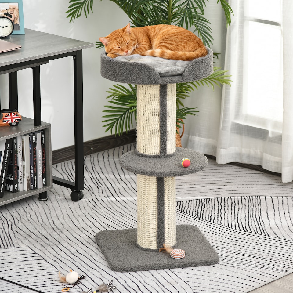 image 1 of PawHut 91cm Scratching Posts Cat Tree Activity Centre for Indoor Cats