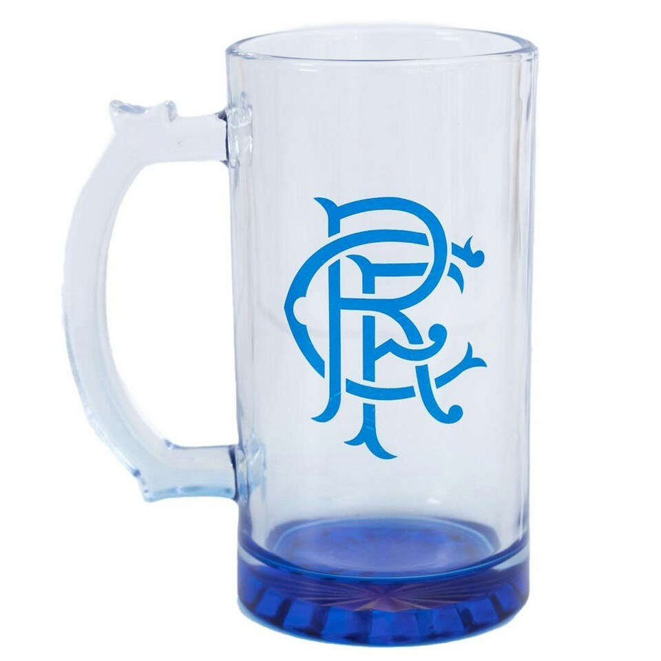 image 1 of Rangers FC Glass Tankard - Clear/Royal Blue - One Size